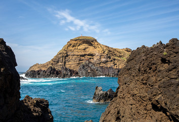 Coastline in Porto Moniz on Madeira Island. Portugal