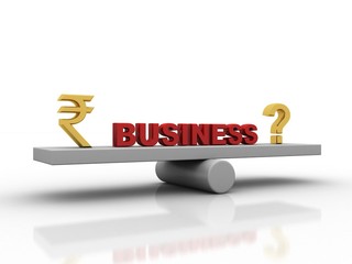 3d rendering question mark balancing indian rupee