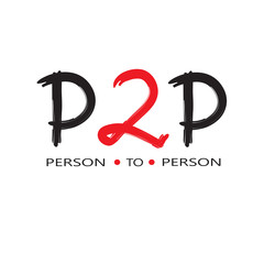 P2P person to person - simple inspire and motivational quote. English youth slang abbreviations. Print for inspirational poster, t-shirt, bag, cups, card, flyer, sticker, badge. Cute and funny vector