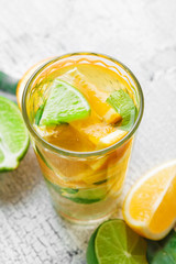 refreshing cold citrus water with mint