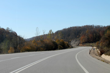 mountain road in summer