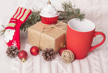 cute gifts for Christmas on a white background