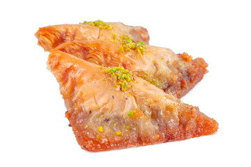 Turkish Ramadan Dessert Baklava isolated on white