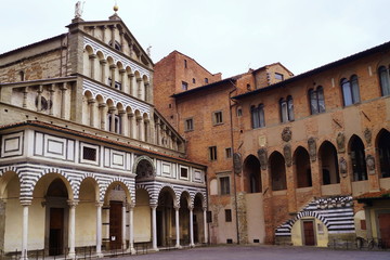 Fototapeta na wymiar Cathedral of Sain Zeno and Old Bishops Palace, Pistoia, Italy