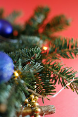 New Year's holiday wreath of pine