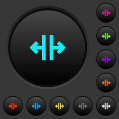 Vertical split tool dark push buttons with color icons