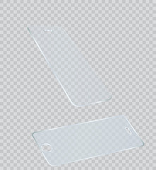 Vector screen protector film or glass cover. Screen protect Glass