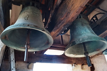 Fototapeta premium Bells in the tower of the cathedral of San Zeno, Pistoia, Tuscany, Italy