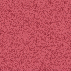 hand drawn heart pattern seamless on red background