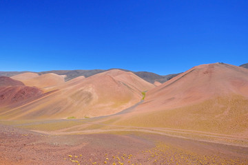 Beautiful mountain landscape in the Argentine Andes, near Laguna Brava, Paso Pircas Negras, Argentina, South America