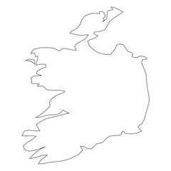 Ireland - solid black outline border map of country area. Simple flat vector illustration.
