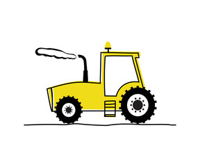 Funny Yellow Tractor
