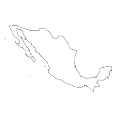 XXX - solid black outline border map of country area. Simple flat vector illustration.