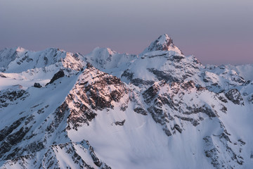 Mountains of the Caucasian range. View from Russia, Kabardino-Balkaria, Elbrus.