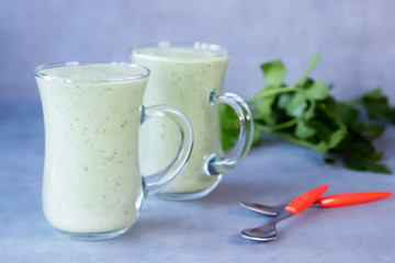 Green organic smoothies.