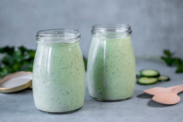 Green organic smoothies.