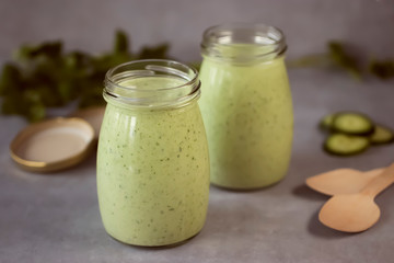 Green organic smoothies.