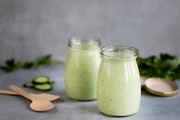 Green organic smoothies.