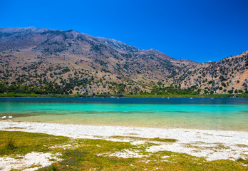 Fototapeta na wymiar Lake Kournas at Crete island in Greece