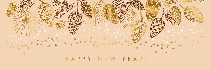 Hand drawn pine for Christmas  design