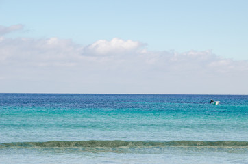 Photograph of the blue sea in Menorca