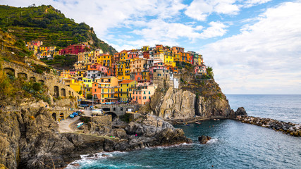 Fototapeta na wymiar View of Manarola is a small town in the province of La Spezia, Liguria, Italy