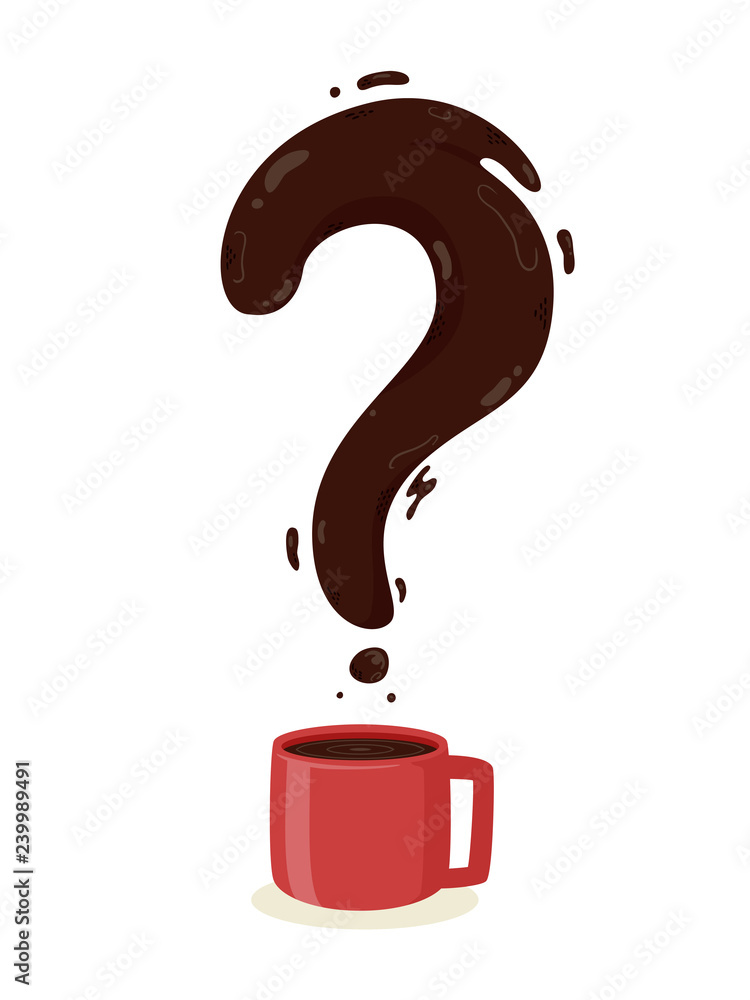 Poster coffee question mark illustration