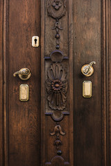 Old Door close up in Central Europe