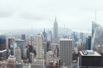 Naklejka na ściany i meble aerial view of architecture on new york city, usa