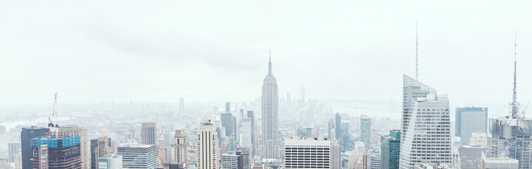 panoramic view of new york city buildings, usa