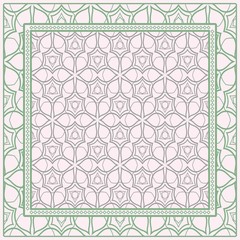 Obraz premium Bandanna Print With Geometric Pattern. Vector Illustration. For Fabric, Textile, Bandana, Scarg, Print.
