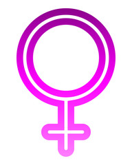 Female symbol icon - purple thin rounded outlined gradient, isolated - vector