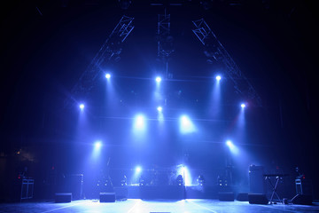 Obraz premium Free stage with lights, lighting devices.