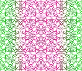 Flower Geometric Vector Paper For Scrapbook. Stylish Fashion Design Background. Seamless