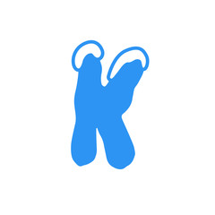 Vector Snow Letter Logo K
