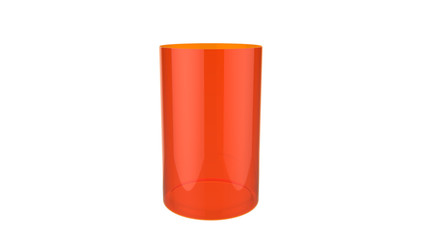 3d illustration of decorative cylinder red glass vase isolated on a white background