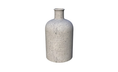 3d illustration of decorative bottle made of cement isolated on a white background