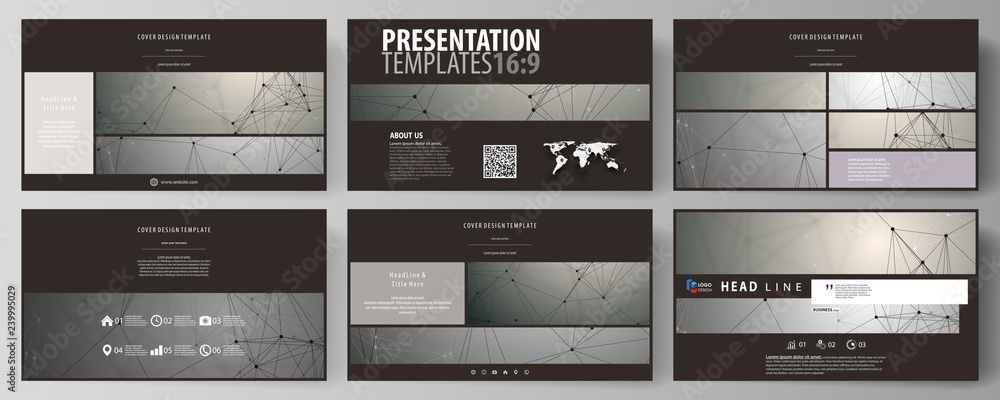 Poster business templates in hd format for presentation slides. easy editable abstract vector layouts in fl