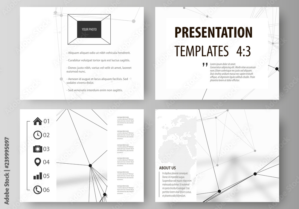 Poster set of business templates for presentation slides. easy editable abstract vector layouts in flat des