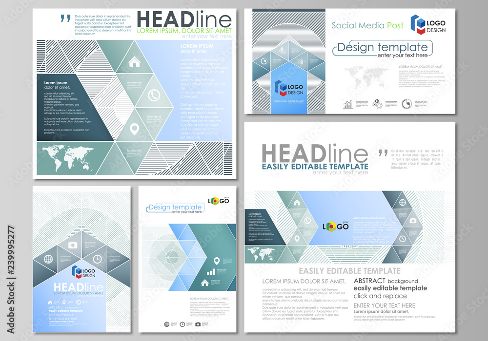 Poster social media posts set. business templates. abstract design template, vector layouts in popular form