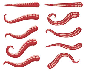 Octopus tentacles vector cartoon set isolated on a white background. © Roi_and_Roi