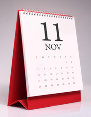 Simple desk calendar 2019 - November