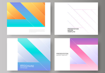 Fototapeta premium The minimalistic abstract vector illustration of the editable layout of the presentation slides design business templates. Creative modern cover concept, colorful background.