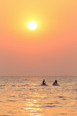 Fototapeta premium Jet skiing in the Bay of Bengal in the vicinity of Pattaya