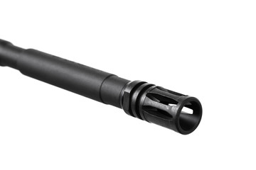 Modern automatic rifle isolated on white