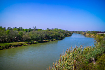 Fototapeta na wymiar The principal Rio Grande River in Nuevo Progreso, Mexico