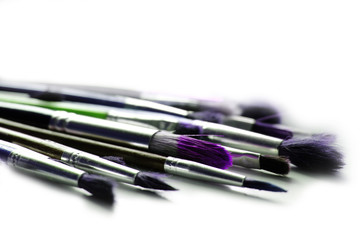 Obraz premium set of makeup brushes isolated on white background