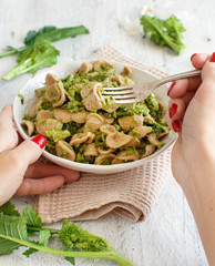 Orecchiette with turnip greens