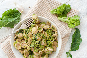 Orecchiette with turnip greens