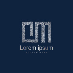 Fototapeta premium Initial Letter OM Logo Template Vector Design